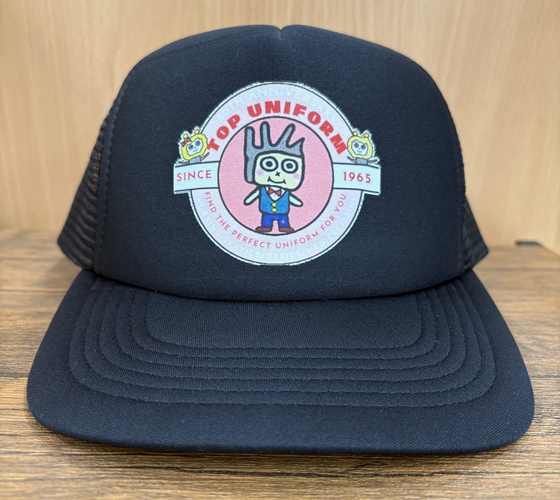 ロゴ入りオリジナルキャップのプリント仕上がり（名入れ対応・DTFプリント・北九州市・トップユニフォーム）